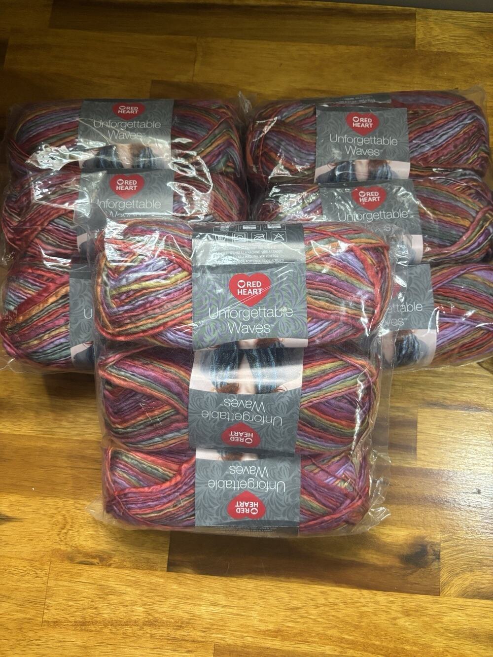 9 Skeins Of Red Heart Boutique Unforgettable Waves in Aurora